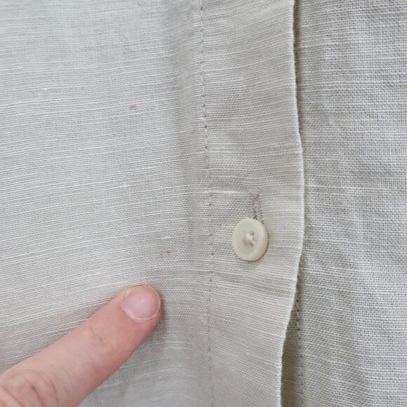 NWT J.Crew Relaxed Fit Beach Shirt Linen Cotton Blend Sheer Flax Neutral Size M - Picture 9 of 12